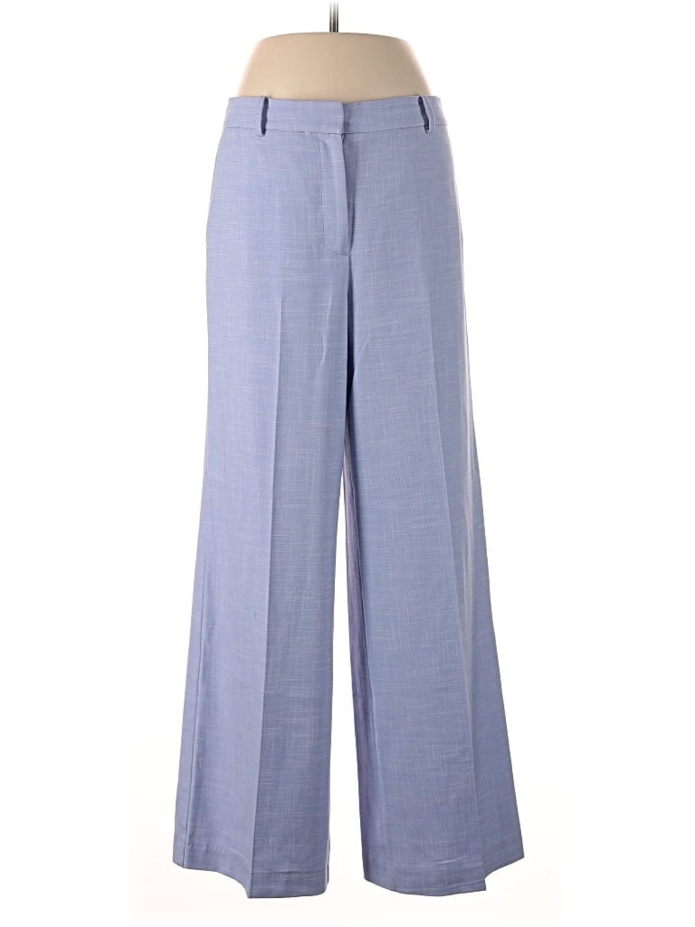 Light Blue Wide-Leg Womens Trousers
